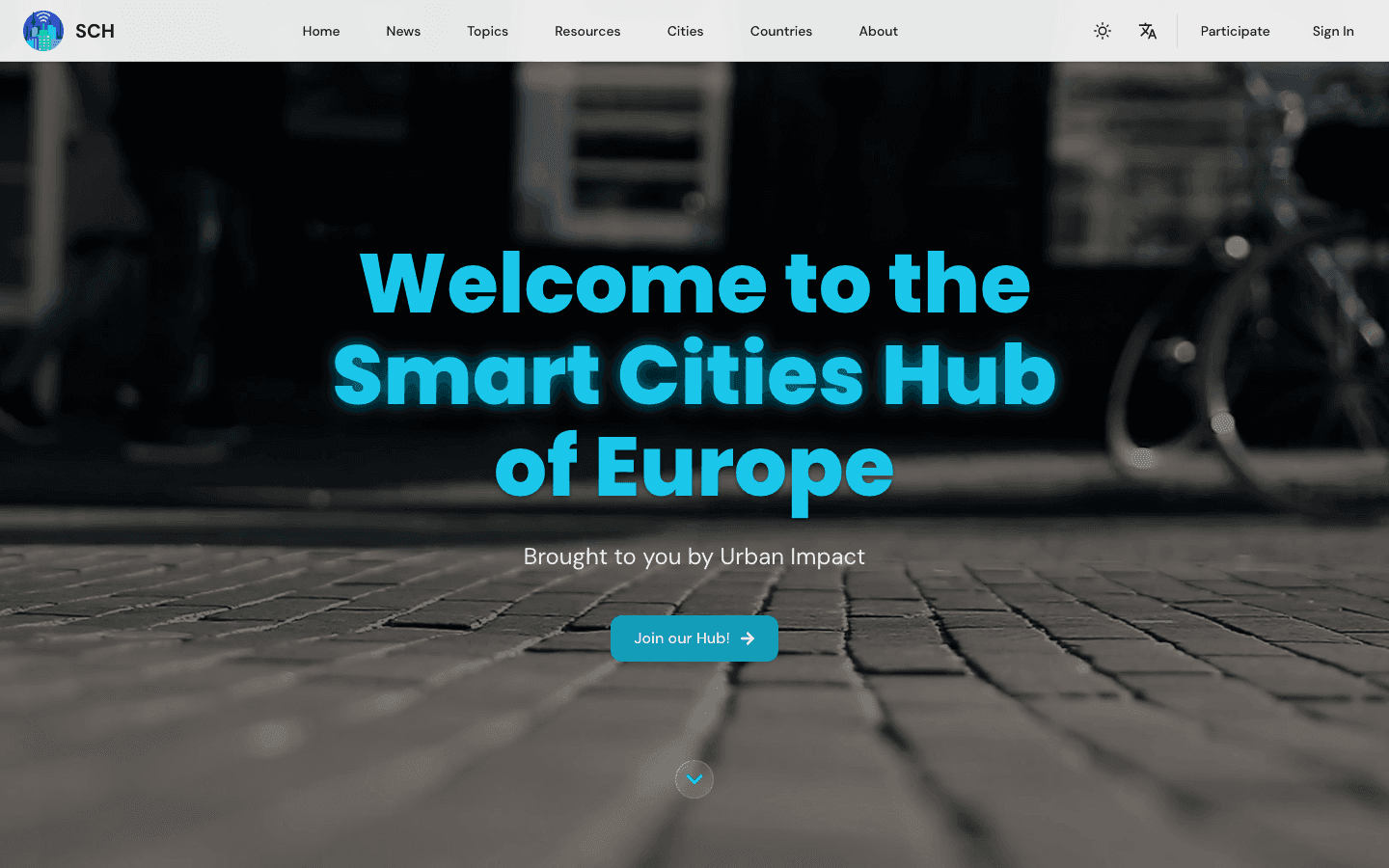 Smart Cities Hub homepage